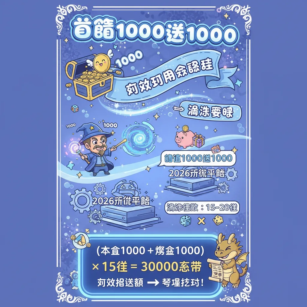 利用首儲1000送1000，快速累積有效投注與洗碼量